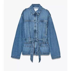 ZARA BELTED TRF DENIM JACKET